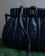 "VALENTINO" Gathered design rounded silhouette shoulder bag