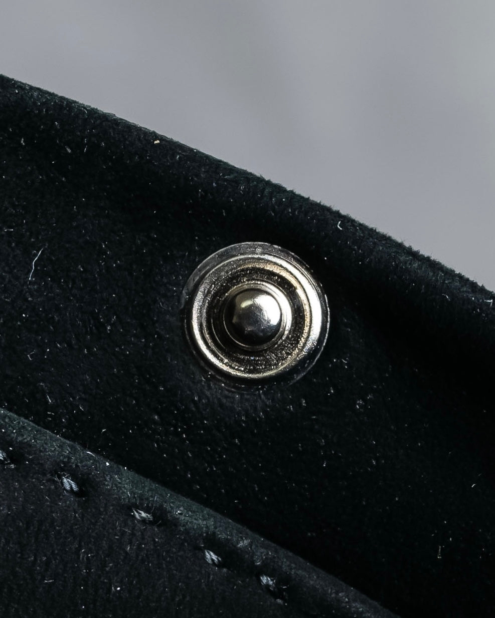 "HERMES" Tout en Douceur black suede panel line shoulder bag