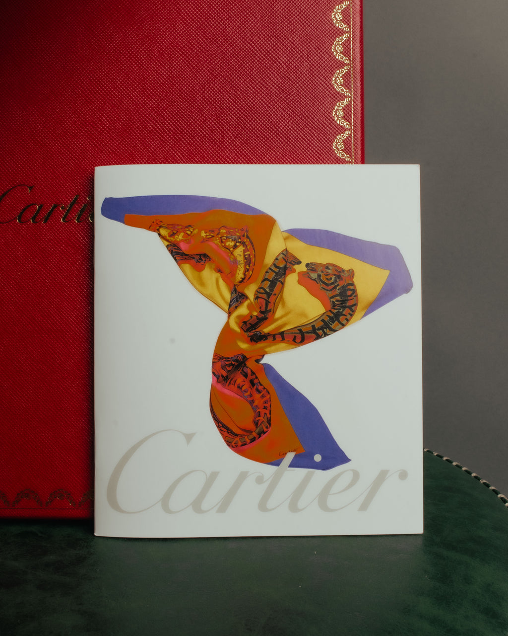 “Cartier“ 80’s-90’s Timepiece motif silk scarf