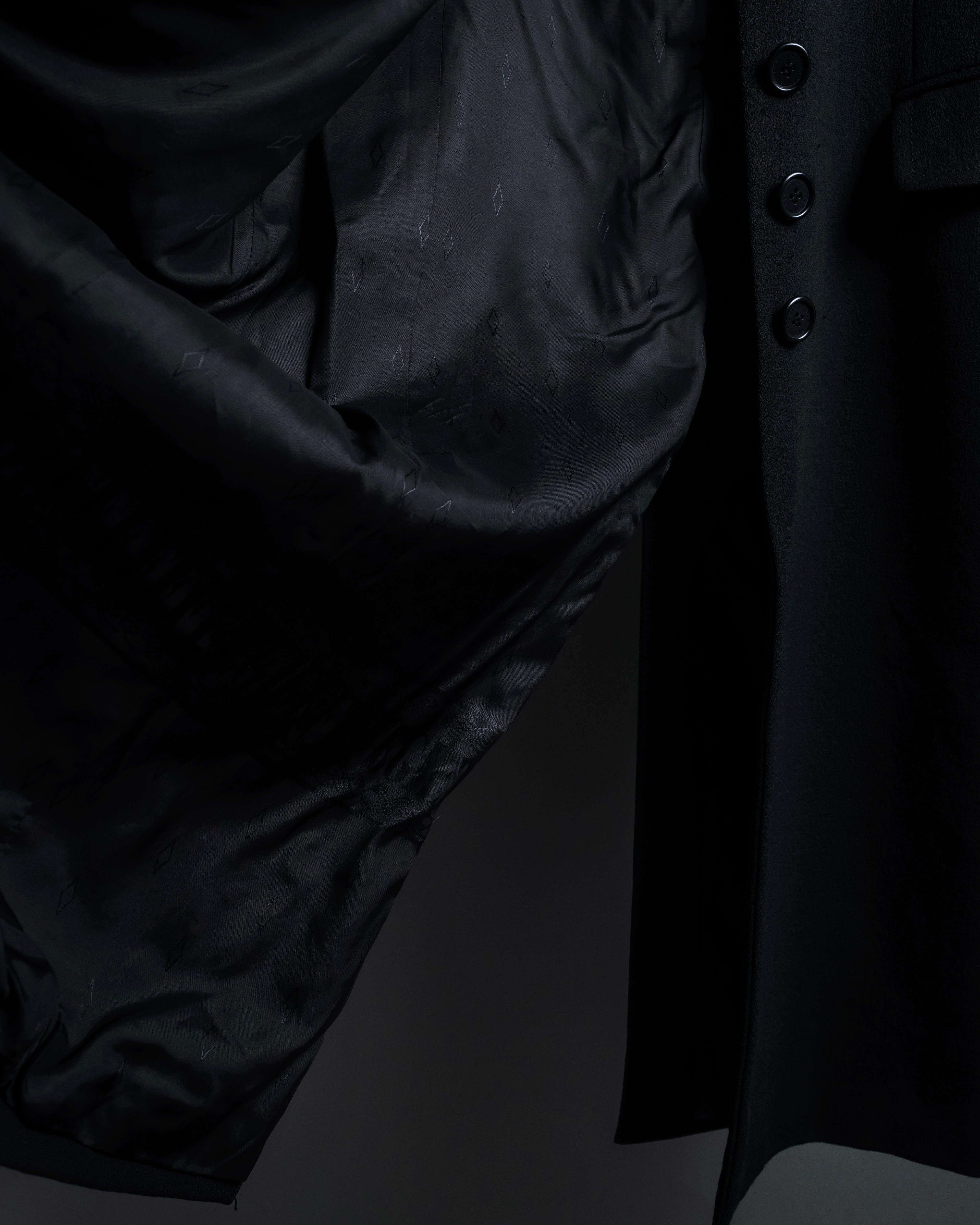 "GIANFRANCO FERRE" Multiple button sequences shaped long coat