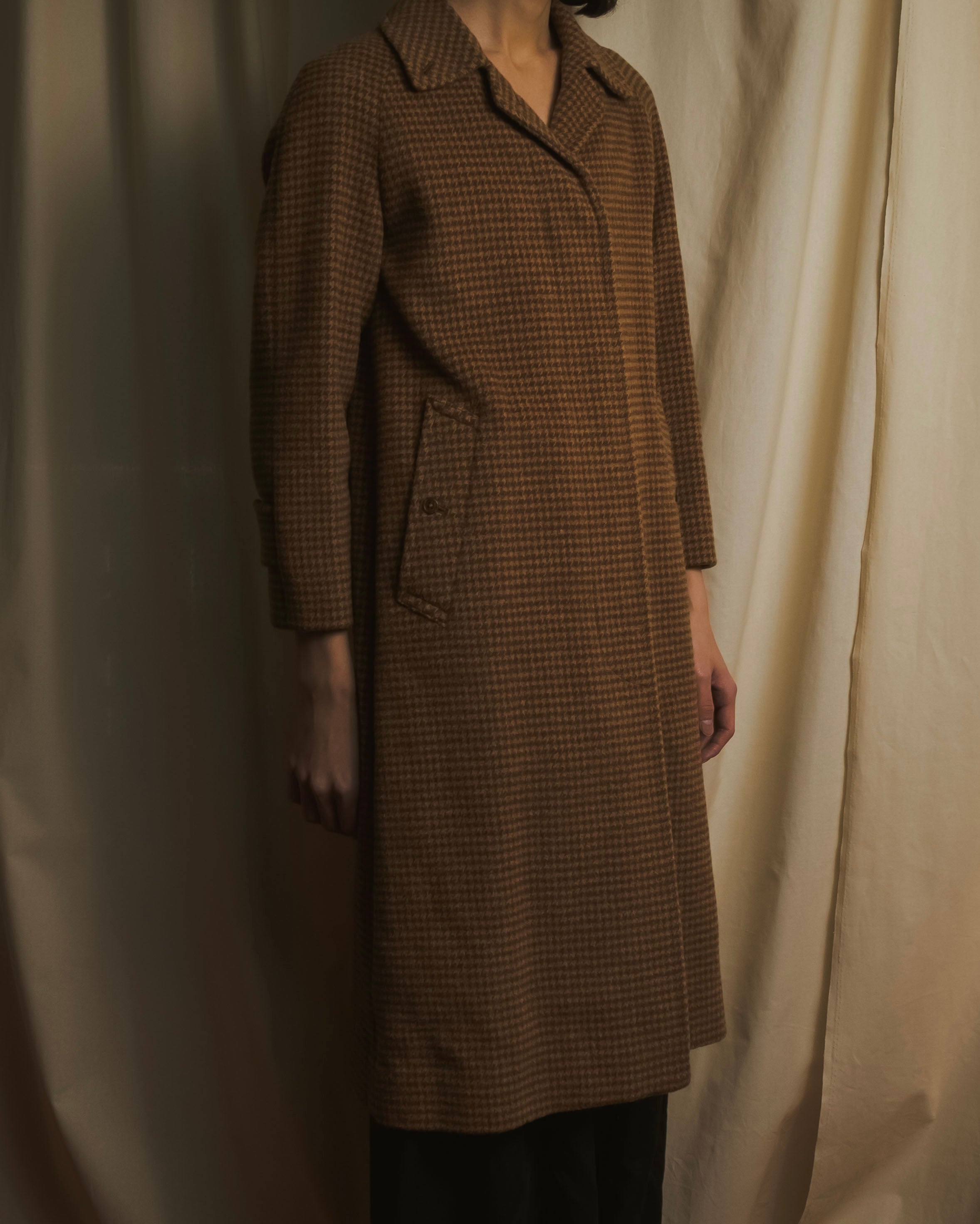 "Burberrys" 80’s-90’s Belted tweed check coat