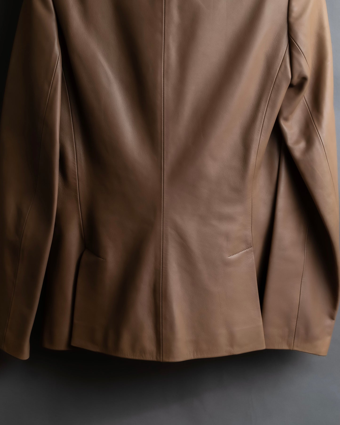 "LOEWE"  Camel brown leather tailored jacket