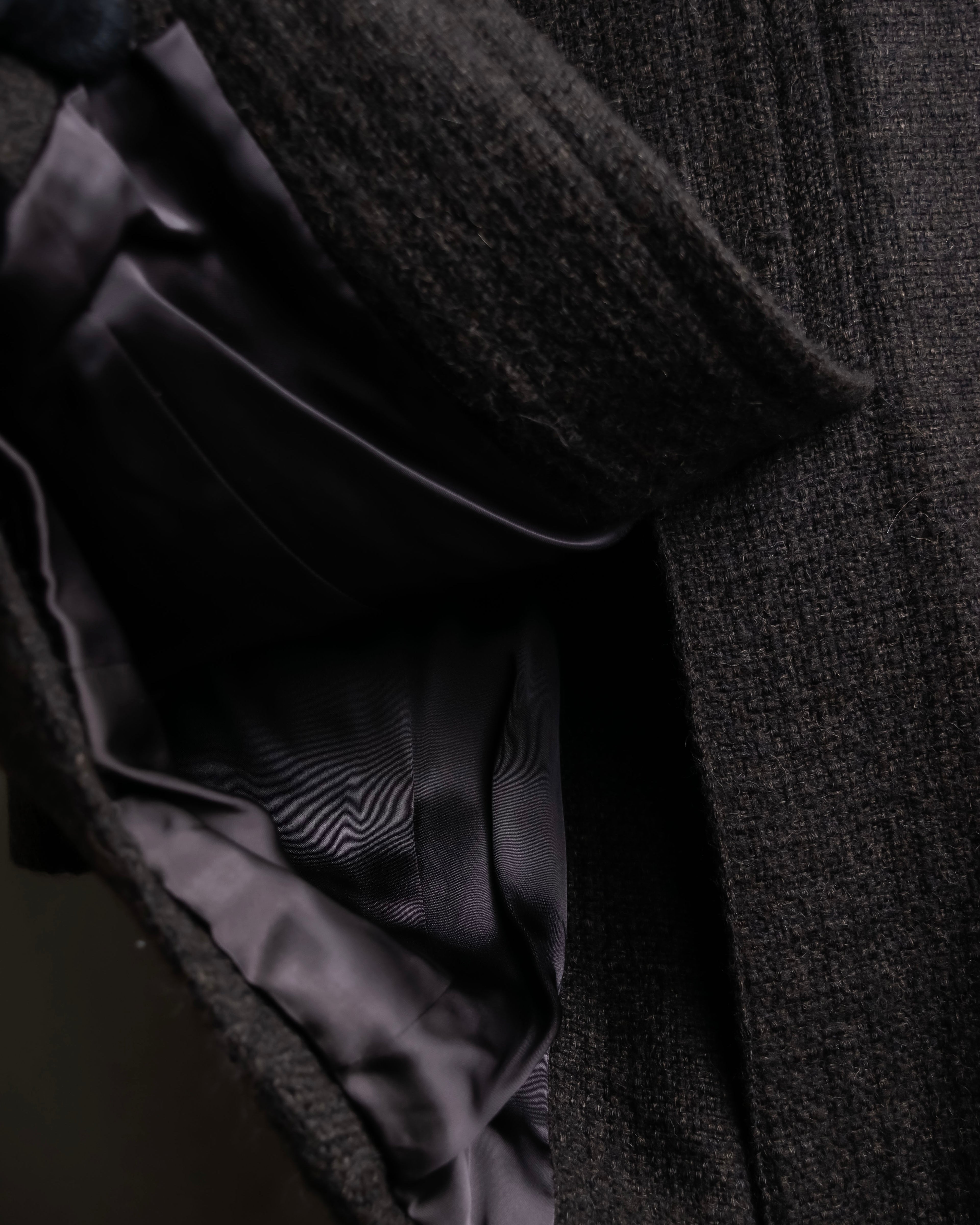 "DOLCE & GABBANA" Fringe scarf included double-breasted coat