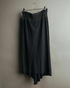"Rick Owens Lilies" 10's-12's Vintage asymmetrical drape jersey midi skirt