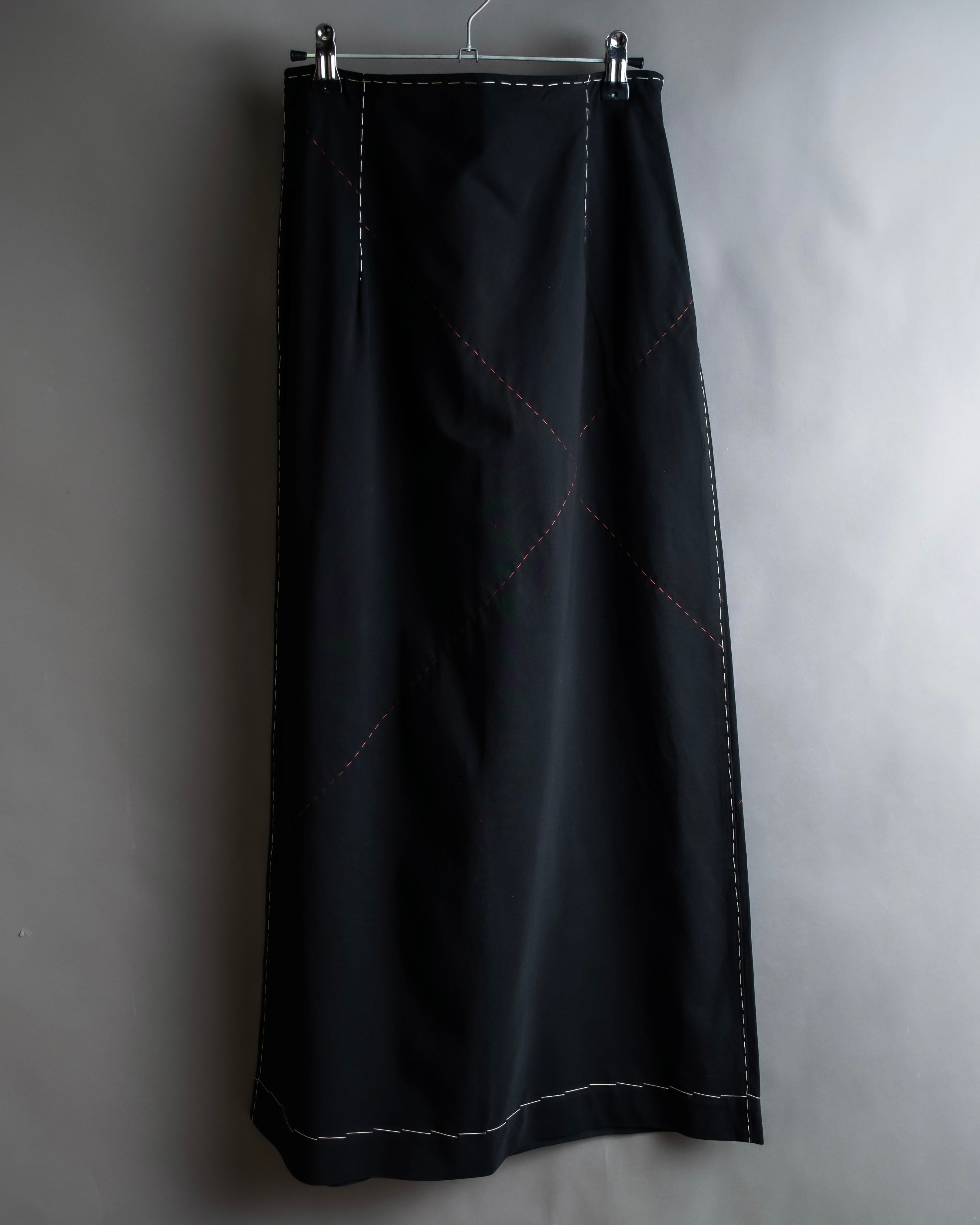"YOHJI YAMAMOTO" Stitched hemline design flared skirt