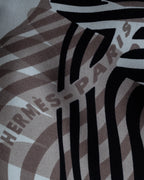 "HERMES" Zebra abstract print Carre 90 silk scarf