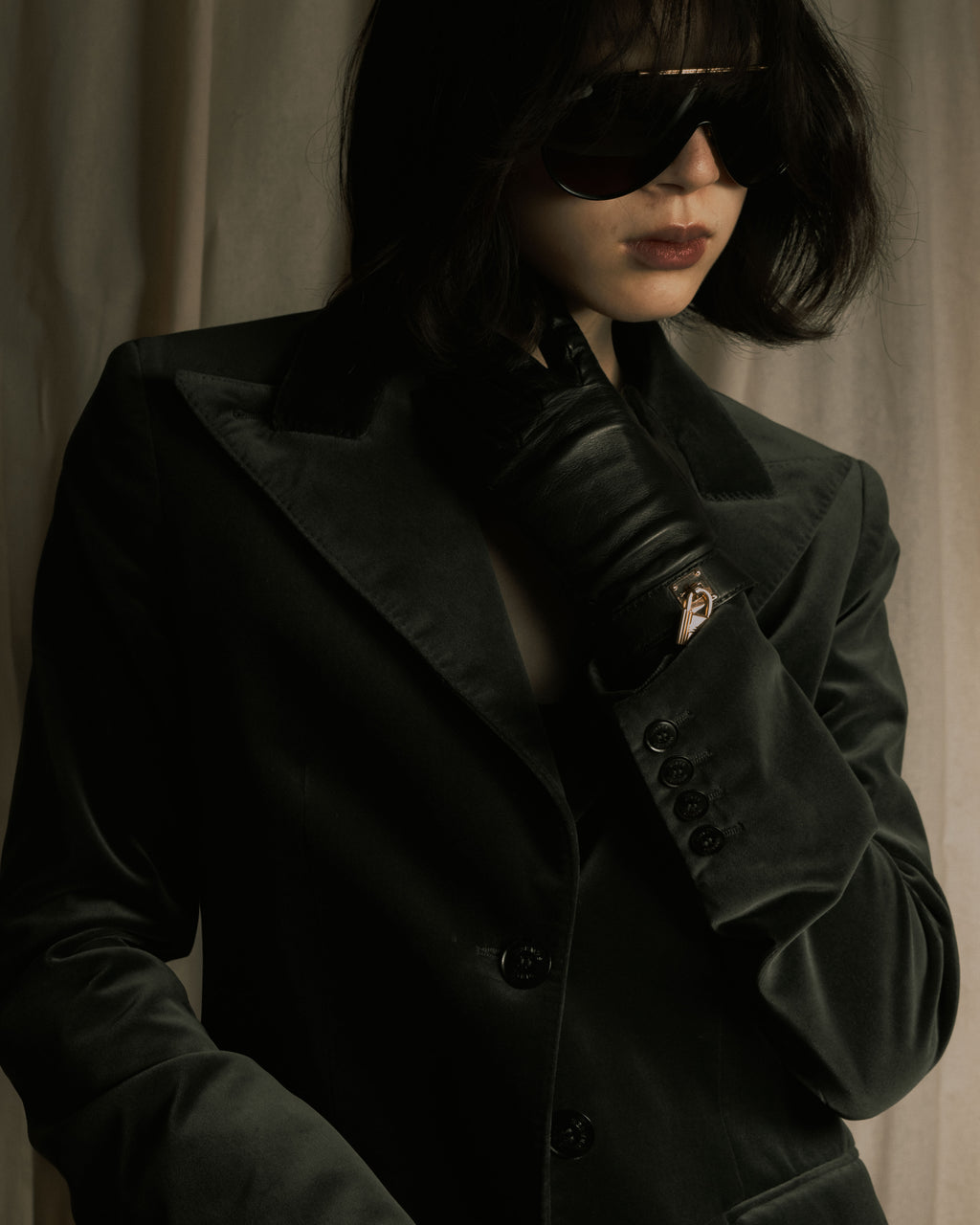 –SPECIAL– "HERMES"
00’s Velvet switchinglamb leather collar special tailored jacket