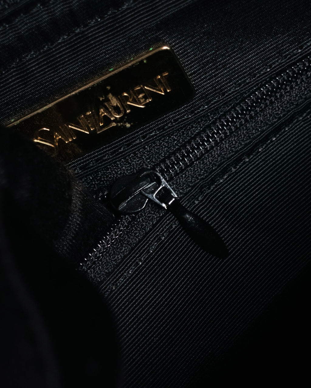 “YVES SAINT LAURENT” 90’s–Early 00’s Croc embossed leather woven stitch tote bag