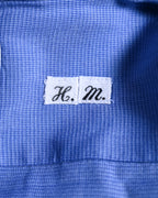 CÉLINE/ Beautiful Colored Logo Embroidered Cotton Shirt Blue