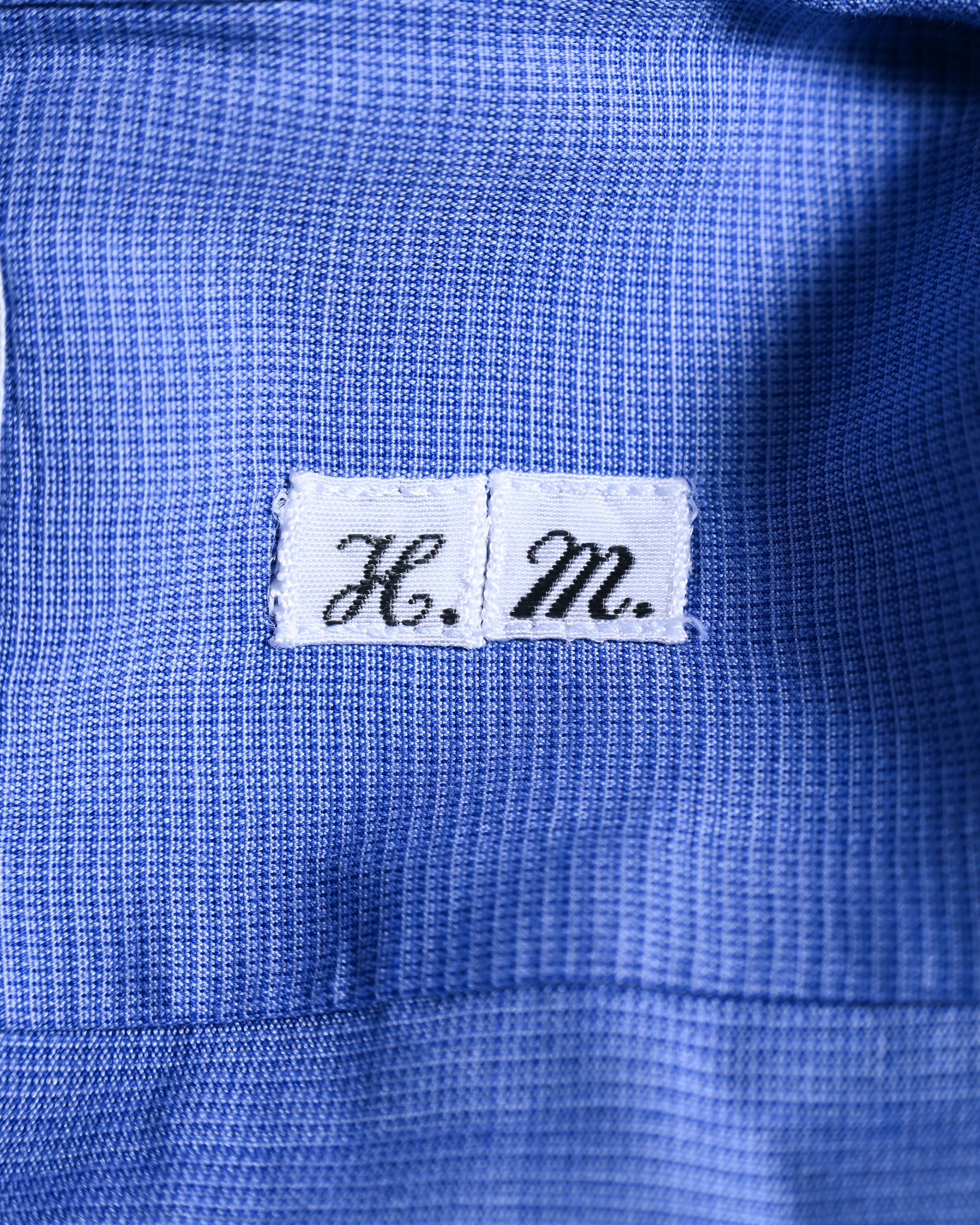 CÉLINE/ Beautiful Colored Logo Embroidered Cotton Shirt Blue