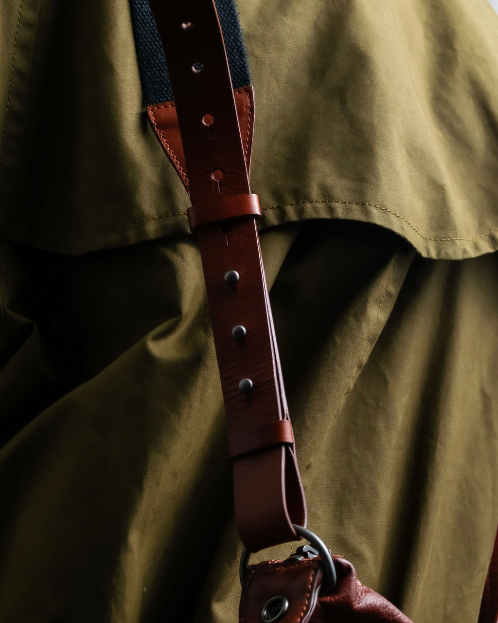 "MAISON MARGIELA" Genuine leather 2way brown color sailor bag