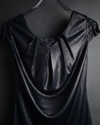 “Christian Dior” 2000’s Metallic draped cap sleeve top