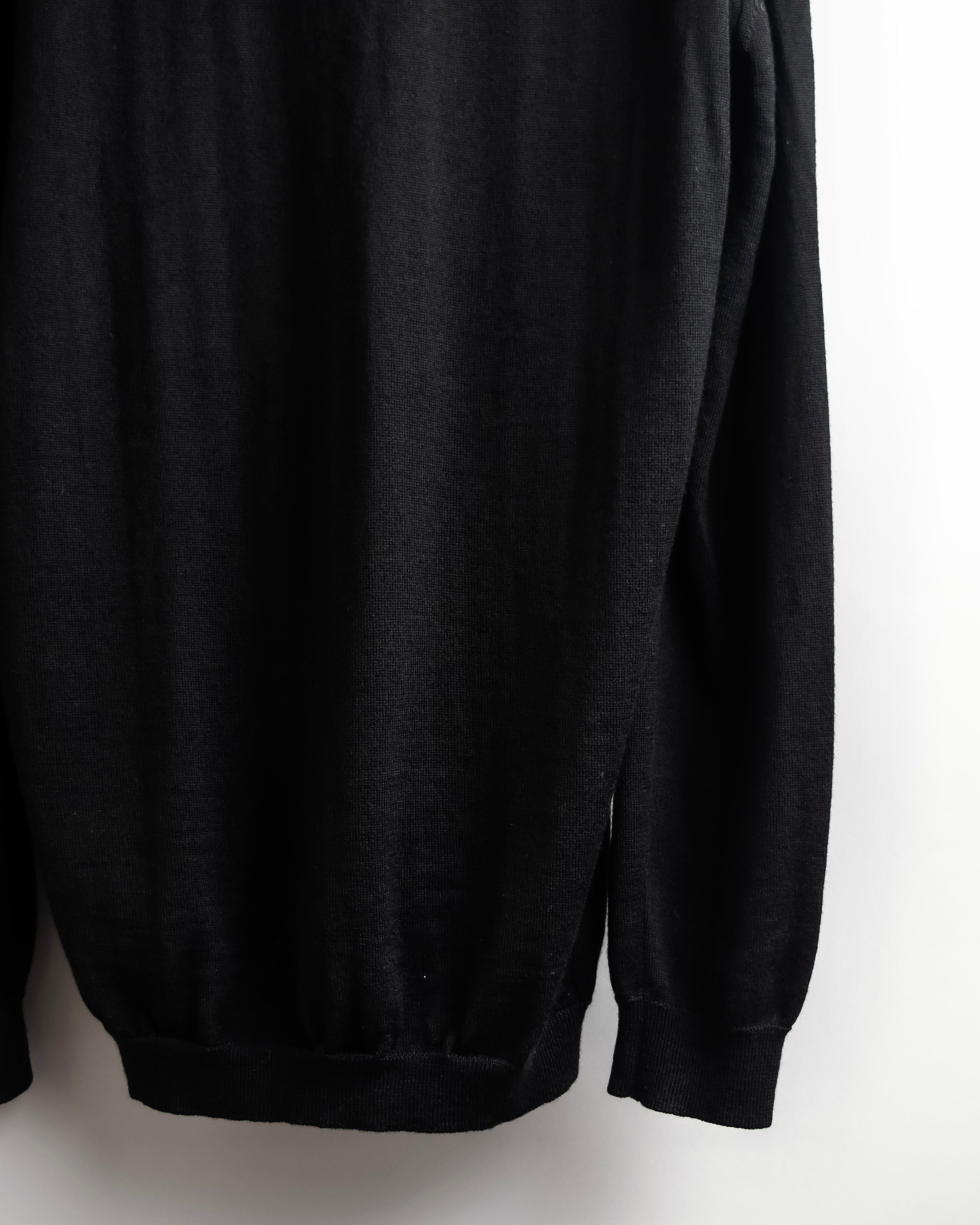 "GUCCI" G logo embroidered silk mix V-neck knit