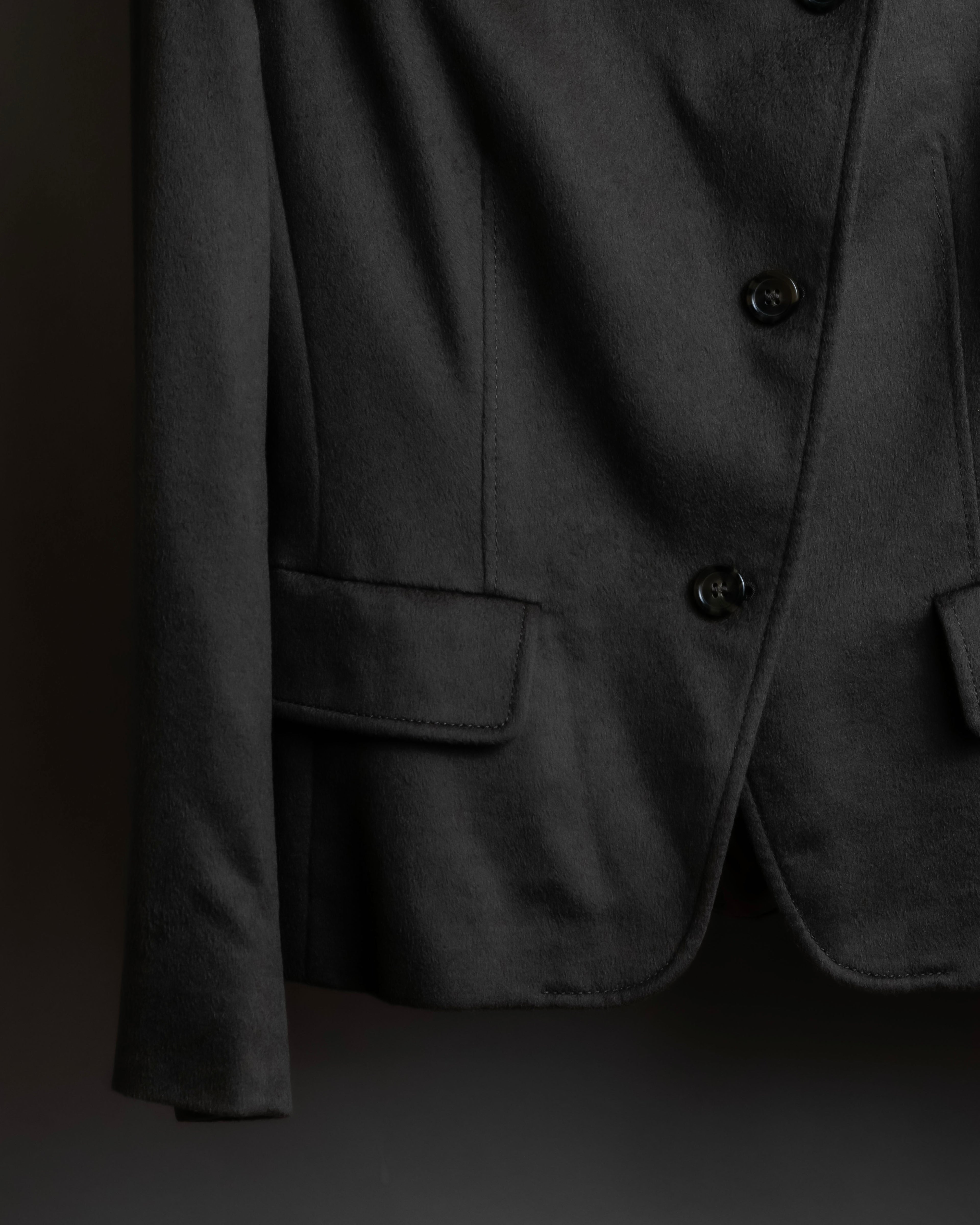 "Max Mara" Diagonal front button design stand collar jacket