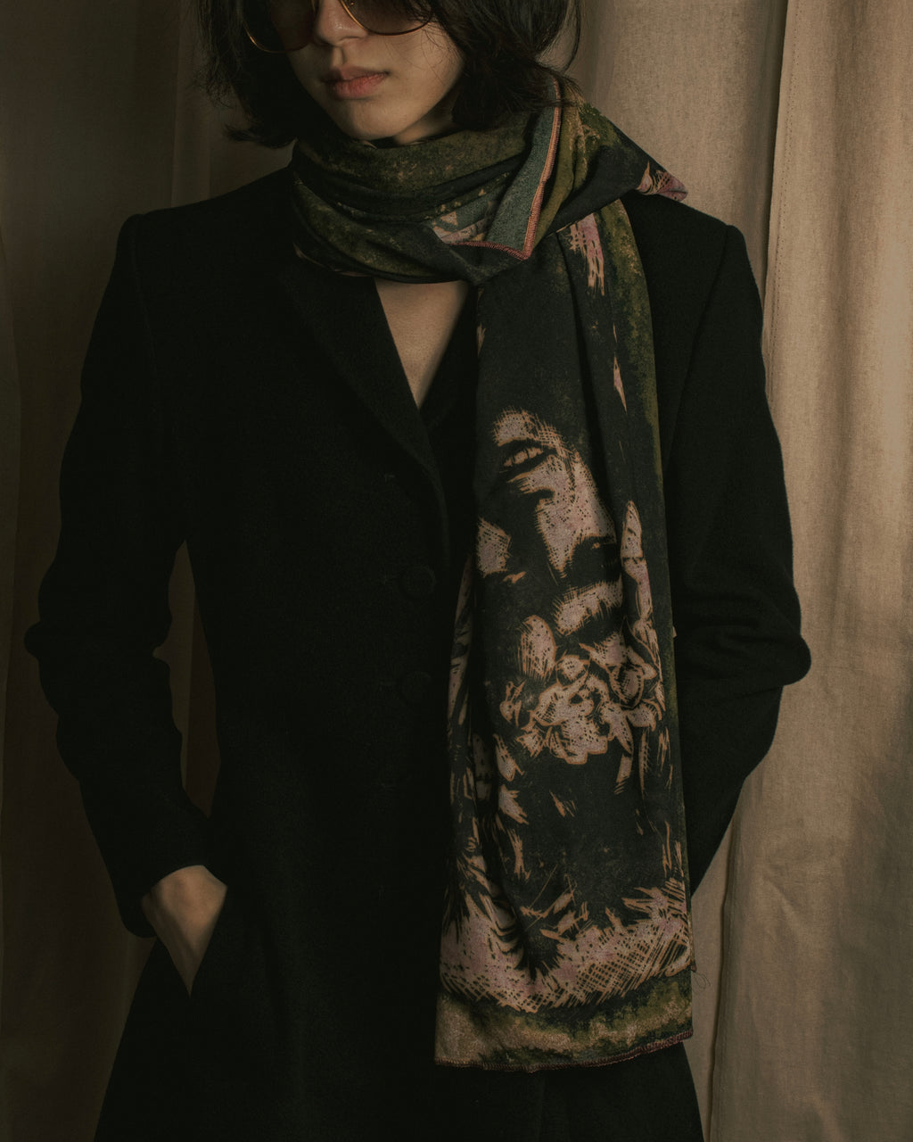 “Jean Paul Gaultier” Printed portrait large scarf