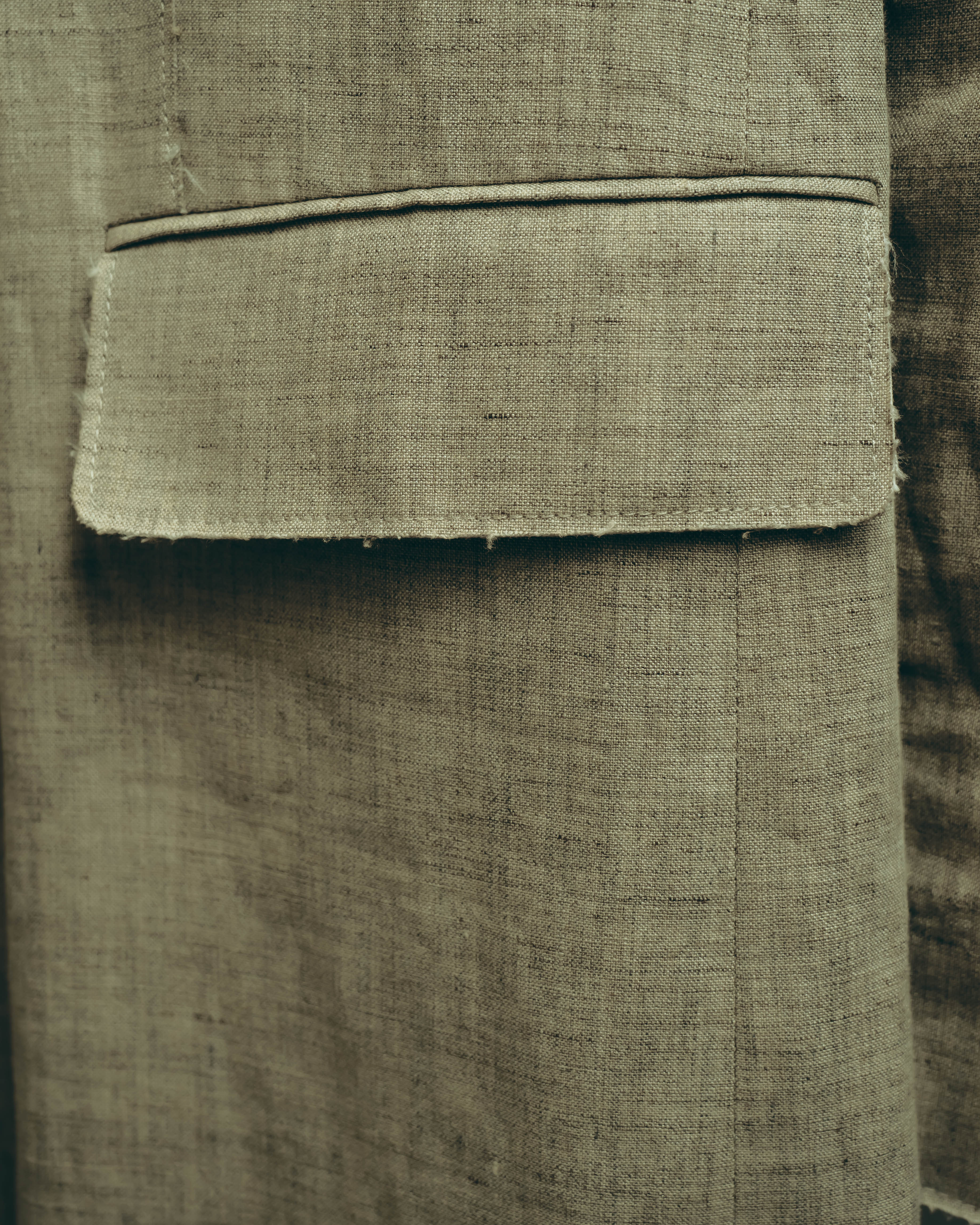 -SPECIAL- “Maison Martin Margiela” 2014SS raw-edge linen tailored jacket