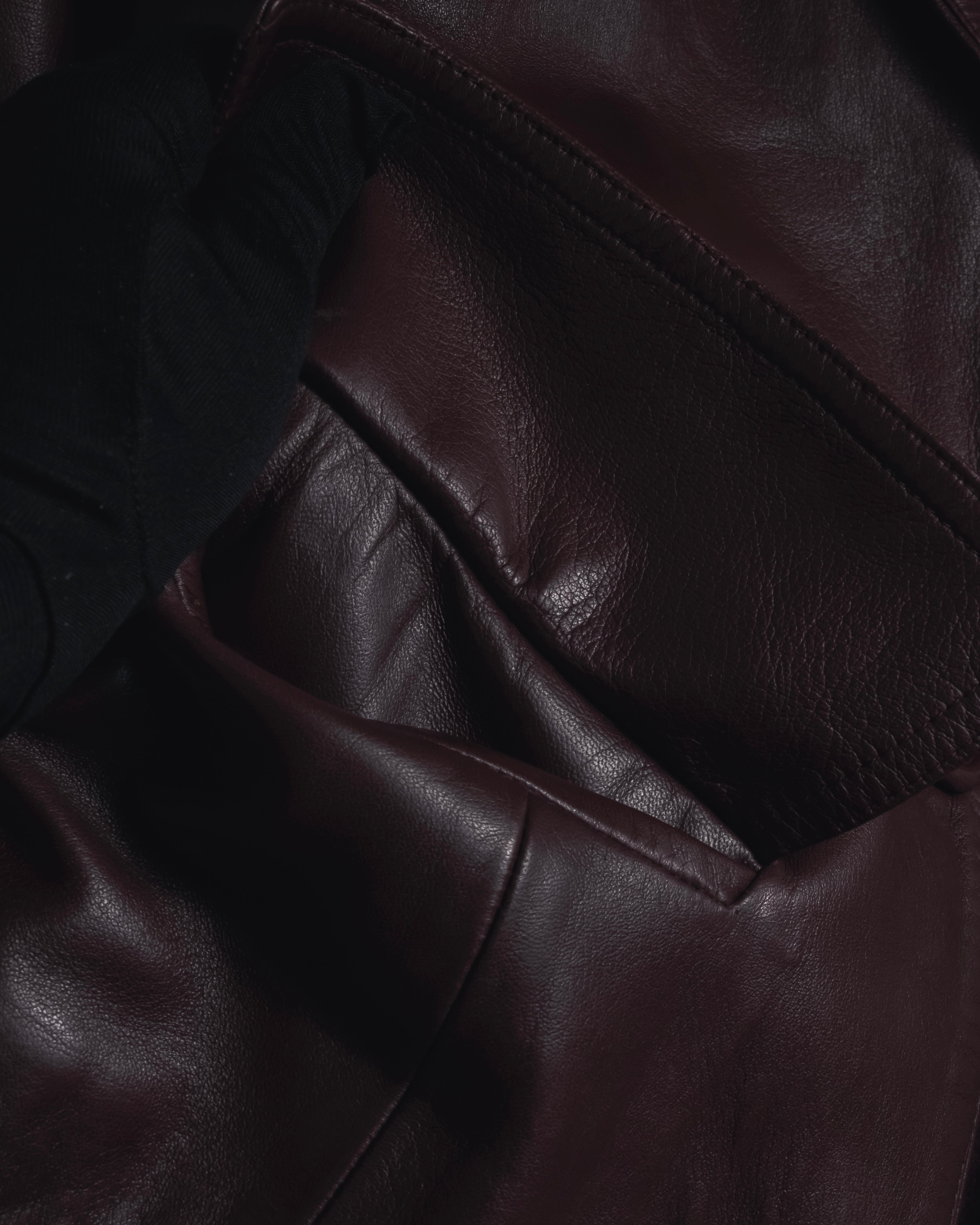 "LOEWE" 80’s-90’s nappa leather shawl-collar jacket