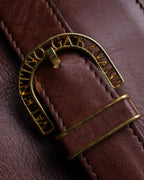 "Valentino Garavani" Reddish brown trapezoid silhouette 2way leather bag