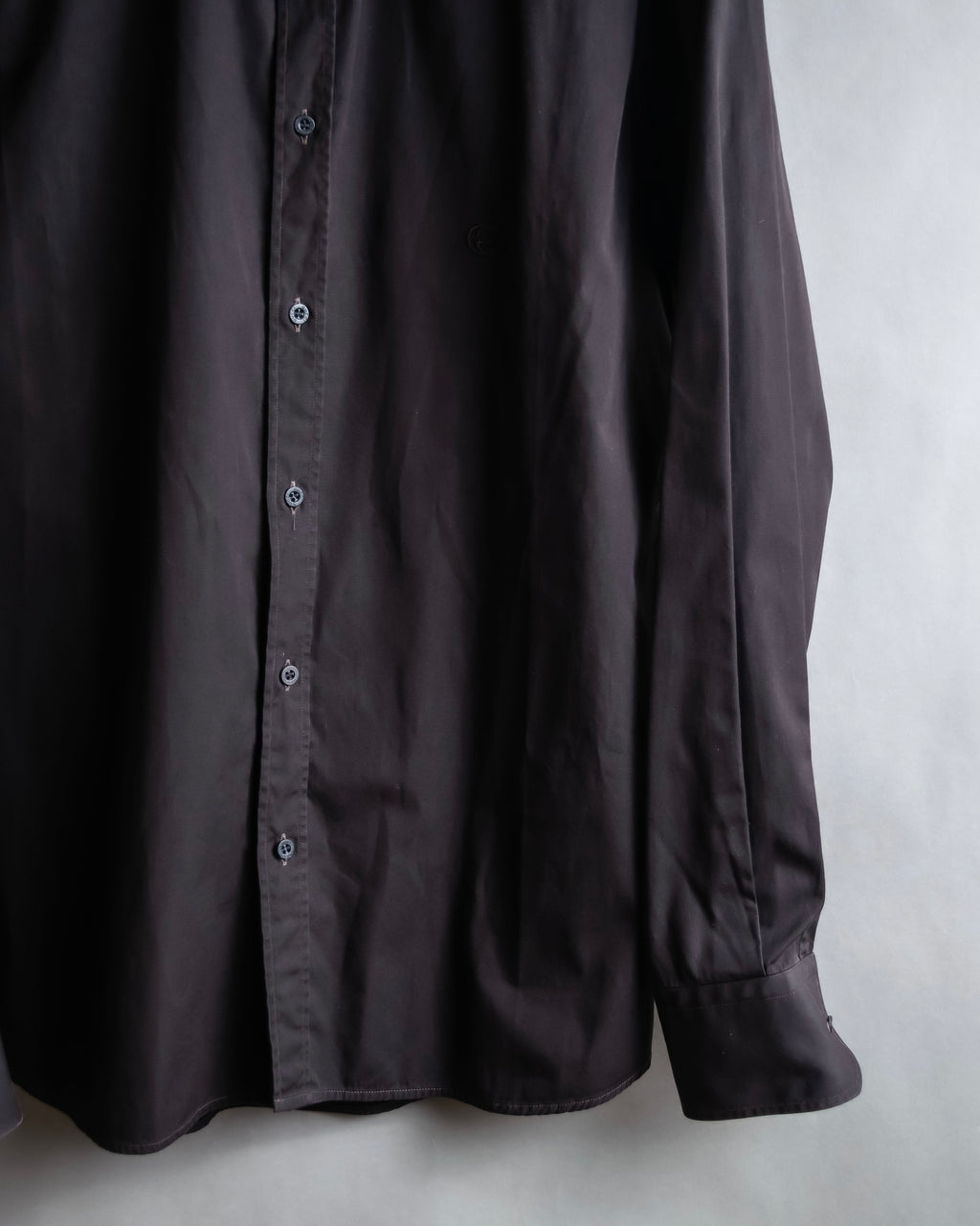 "GUCCI" Spread collar embroidered cotton shirt