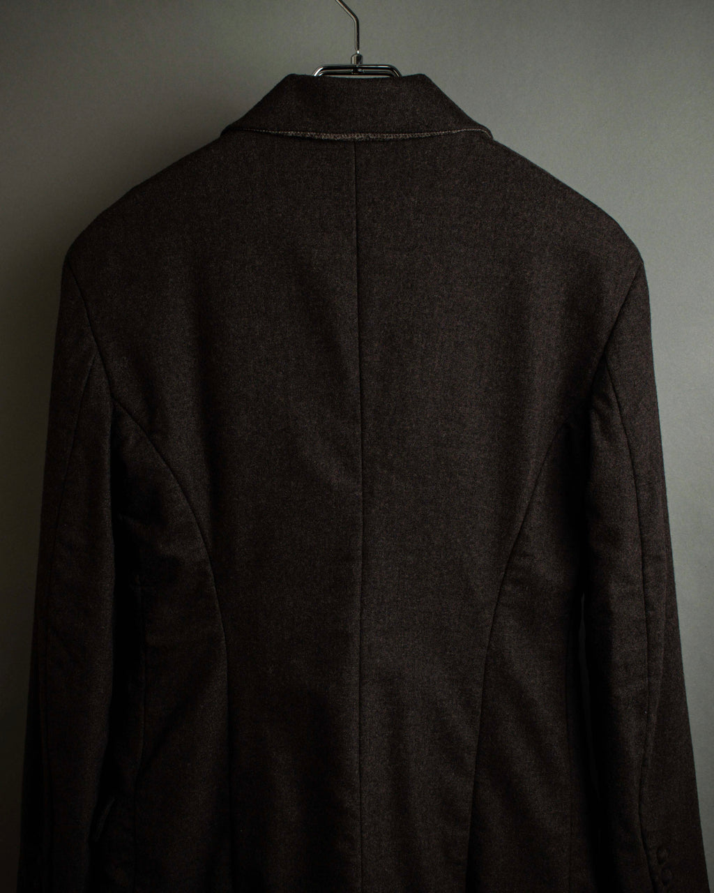 "FENDI" Double-breasted heavy duty wool flannel jacket