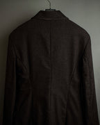 "FENDI" Double-breasted heavy duty wool flannel jacket