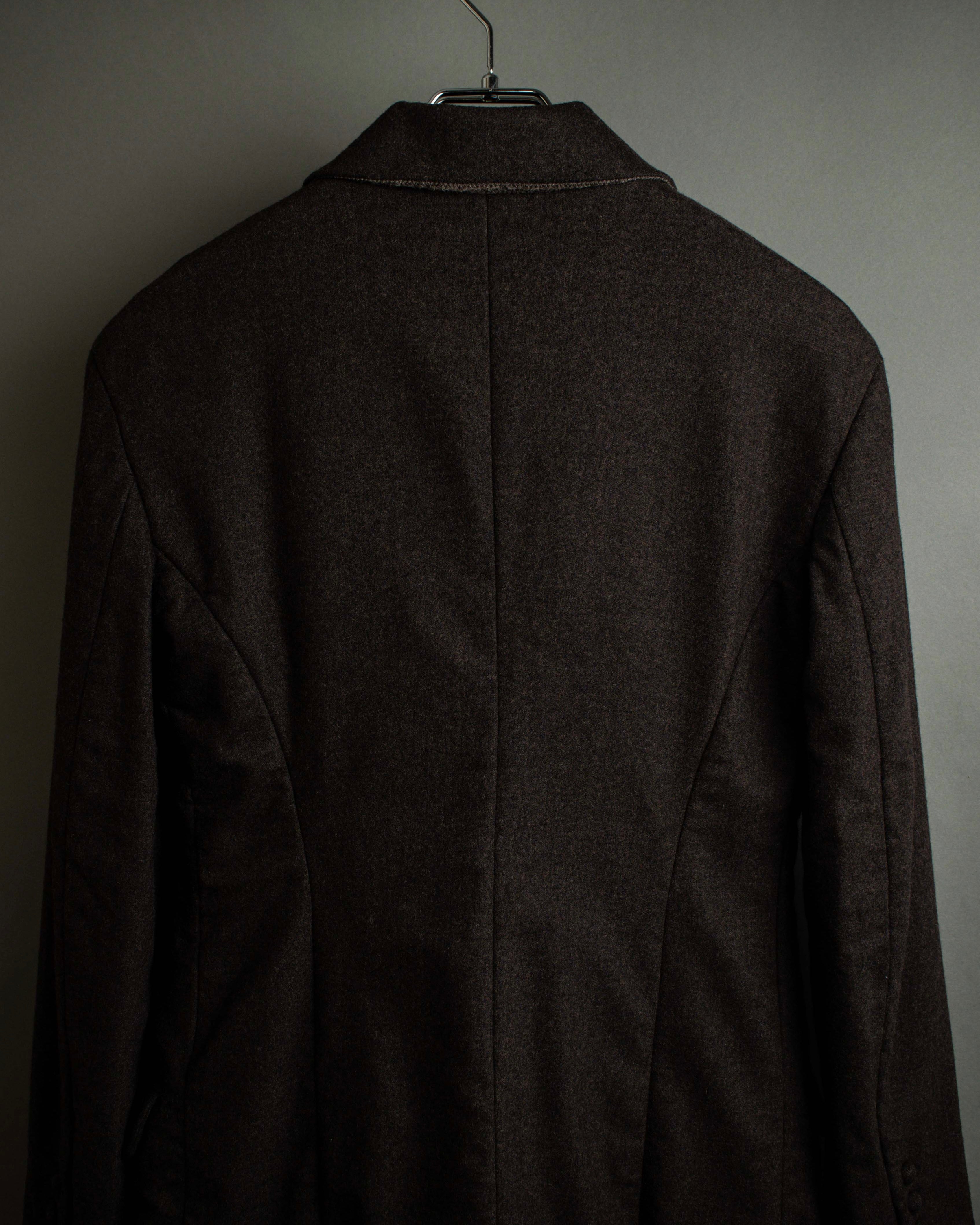 "FENDI" Double-breasted heavy duty wool flannel jacket