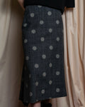 "YOHJI YAMAMOTO +NOIR" Large polka dot pattern flared skirt