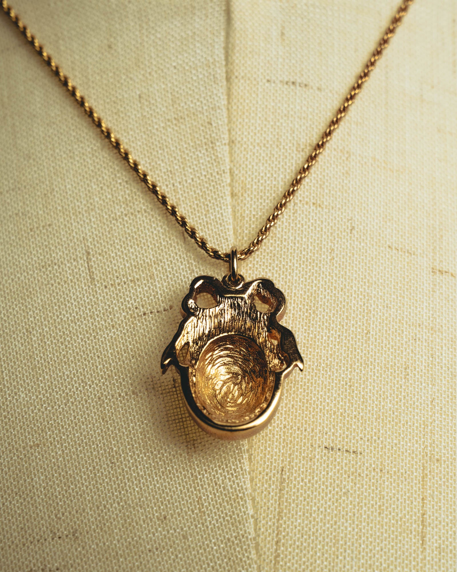 "Christian Dior" 80's-90's Gold monogram pendant necklace