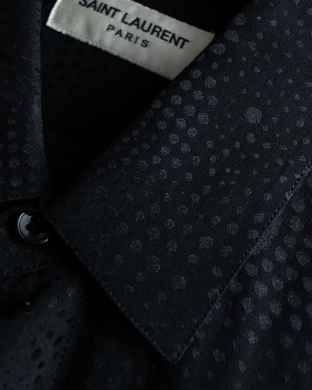 "Saint Laurent" Jacquard pattern silk satin shirt