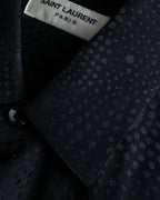 "Saint Laurent" Jacquard pattern silk satin shirt