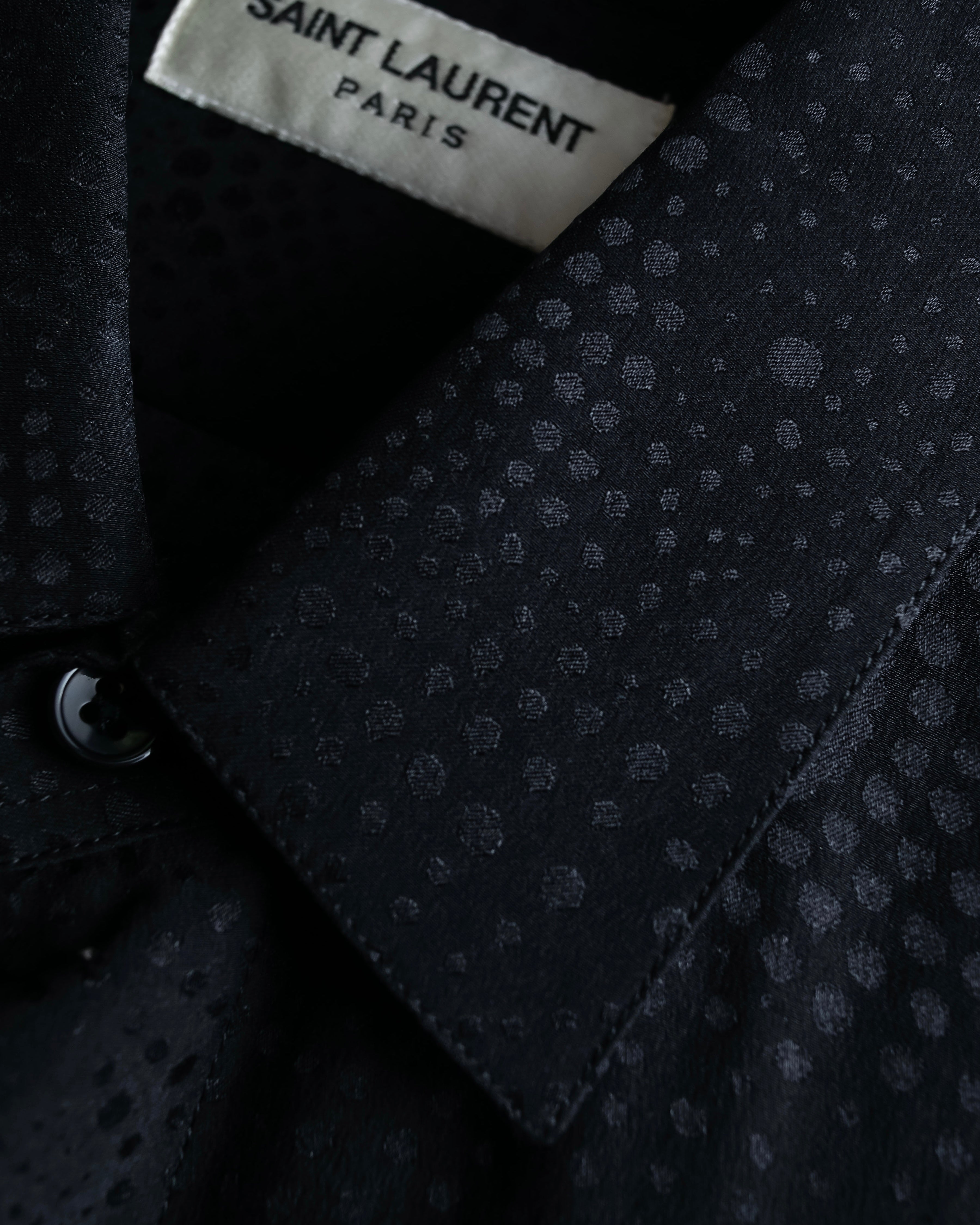 "Saint Laurent" Jacquard pattern silk satin shirt