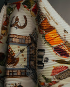 -SPECIAL- "Hermès" 90's-00's Accordion pleated scarf