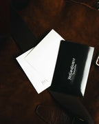 -SPECIAL- "Yves Saint Laurent" 00's Luxurious shearling double buckle messenger bag