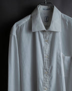 "YVES SAINT LAURENT" 1980's striped weave white shirt