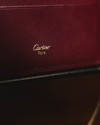 "Cartier" 80's Sculptural ring-handle leather wallet