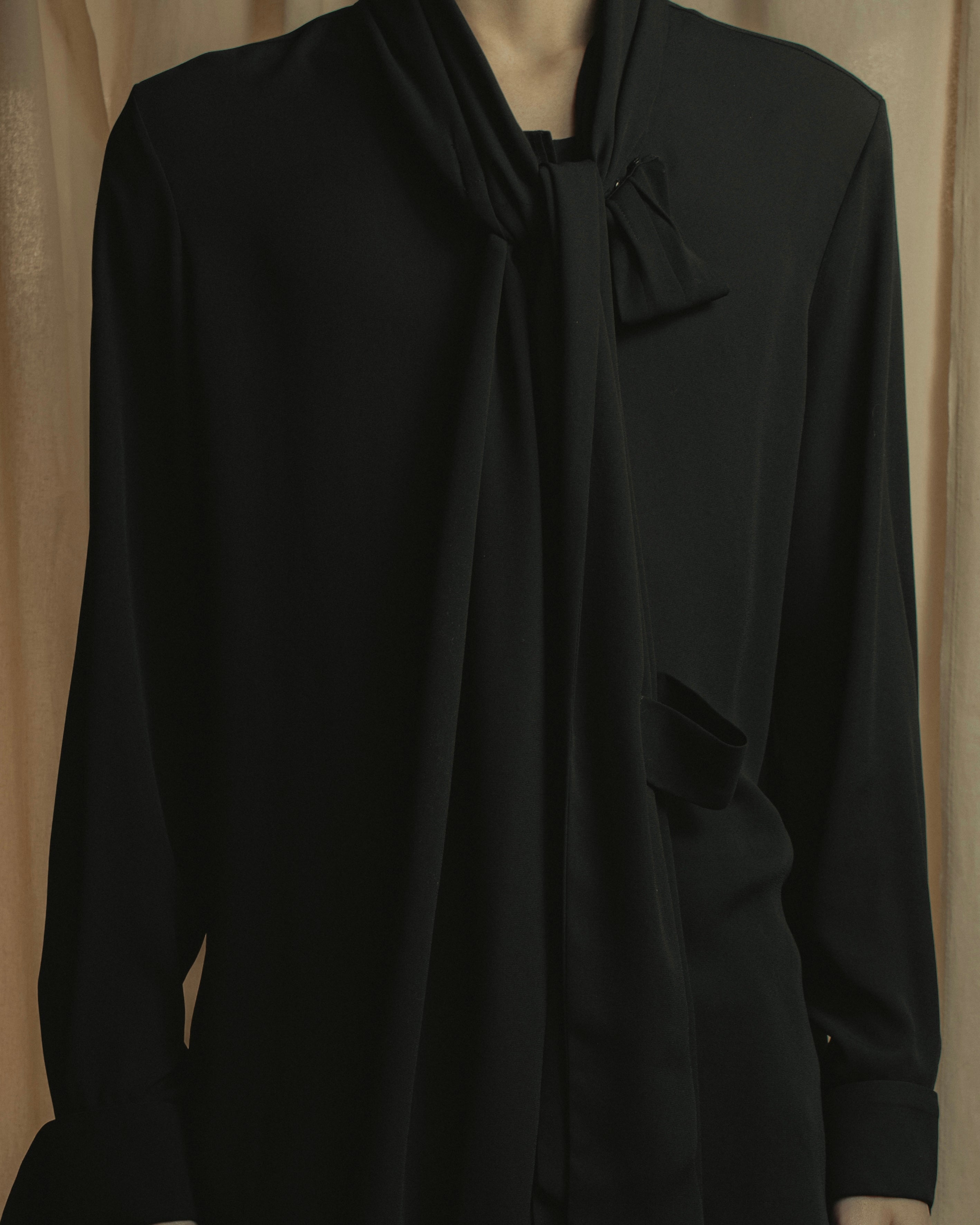 "Maison Margiela" 16SS Bow tie draping shirt