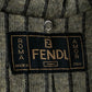 "FENDI JEANS" Hood design belted gradation color long nylon down coat