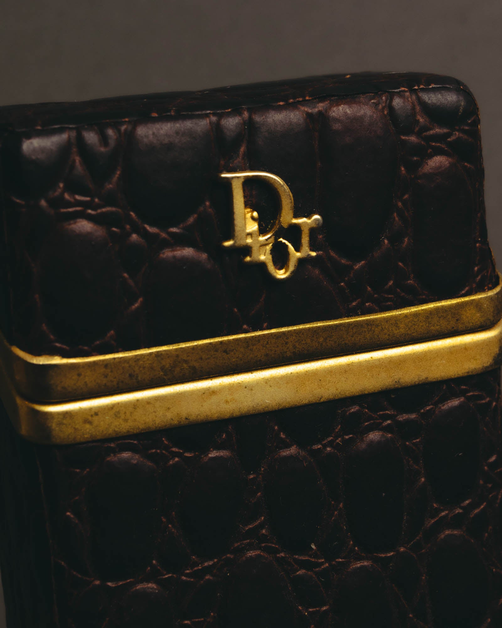 "Christian Dior" 70's-80's Croc embossed cigarette case set