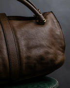 "BURBERRY" Chain design grained full grain leather shoulder bag