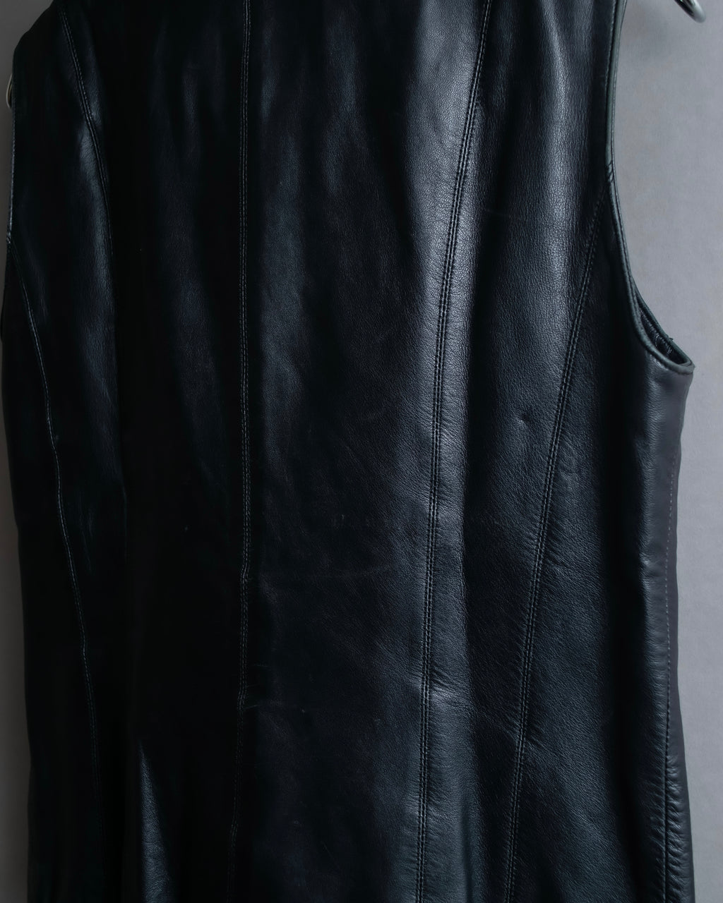 "BALMAIN" Braided detail lamb leather zip-up vest