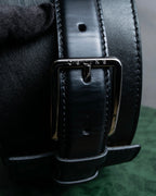"CELINE" Double buckle belt leather corset belt