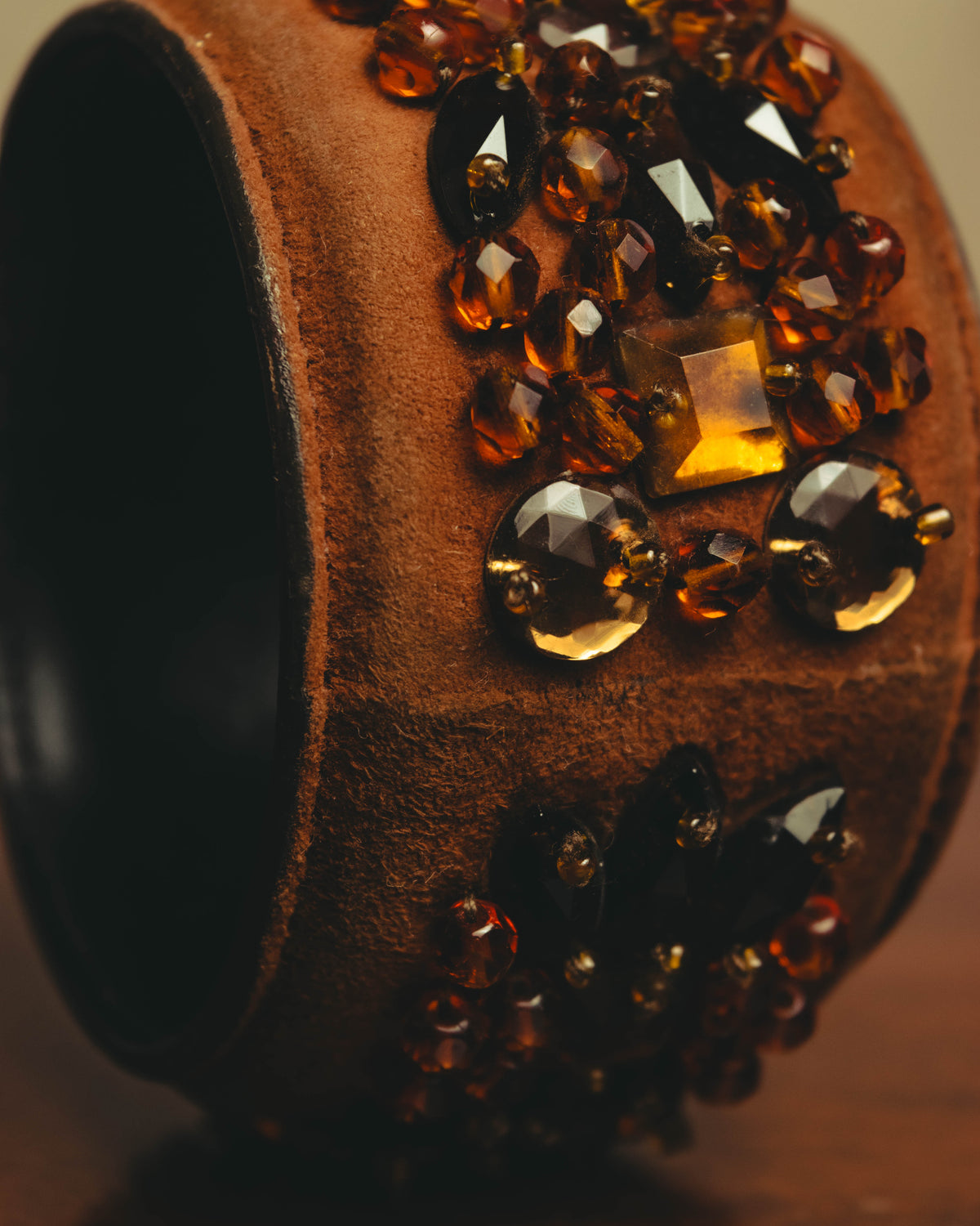 "PRADA" 90's-00's Embellished wide cuff bracelet