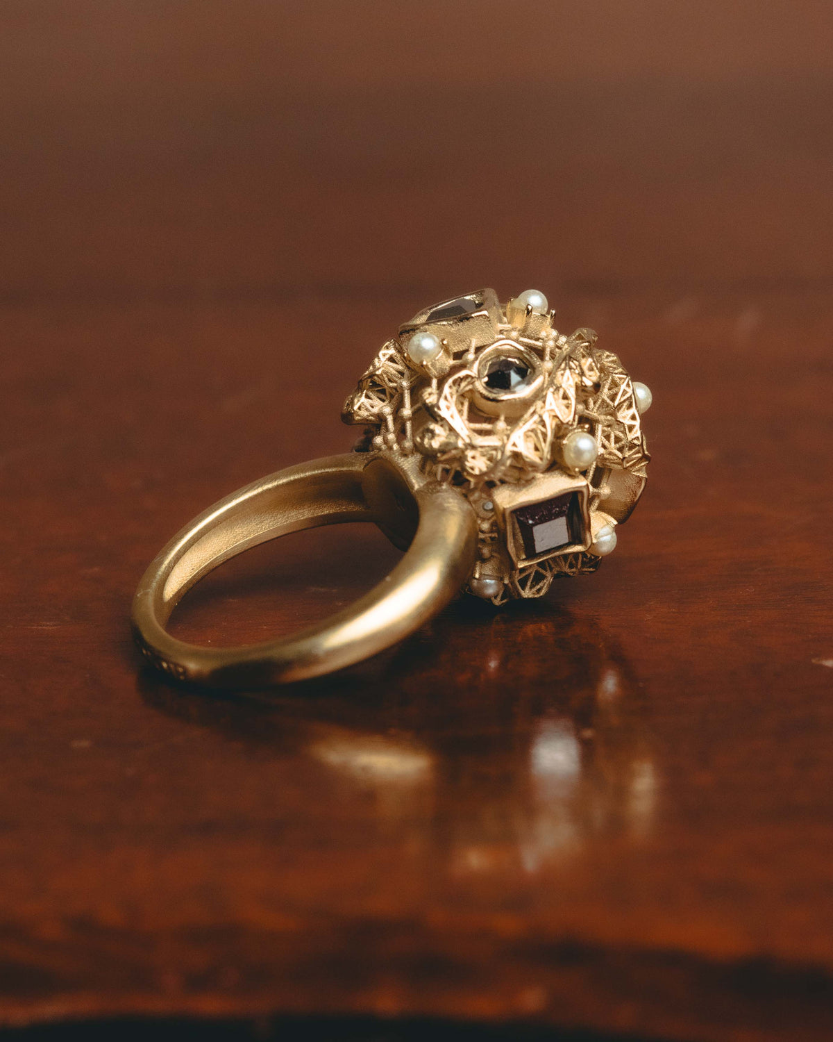 -SPECIAL- "Christian Dior" 10's-20's Sculptural clustered costume ring