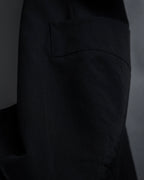 "Y's" Sharp lapel draping tailored coat