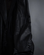 "HUGO BOSS" Oversized calf leather tailored jacket
