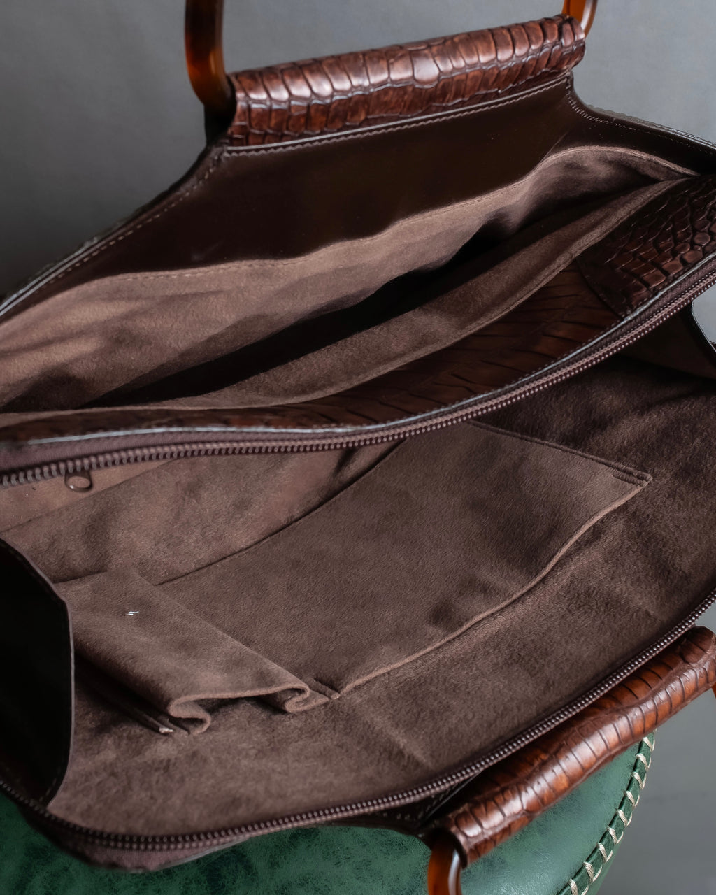 "Furdi" Crocodile embossed leather handbag