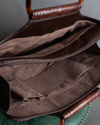 "Furdi" Crocodile embossed leather handbag