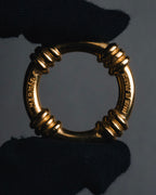 "HERMES" 80’s-90’s equestrian-threaded scarf ring
