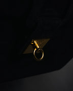 –SPECIAL– "CELINE" 70’s-80’s suede top handle ring closure handbag