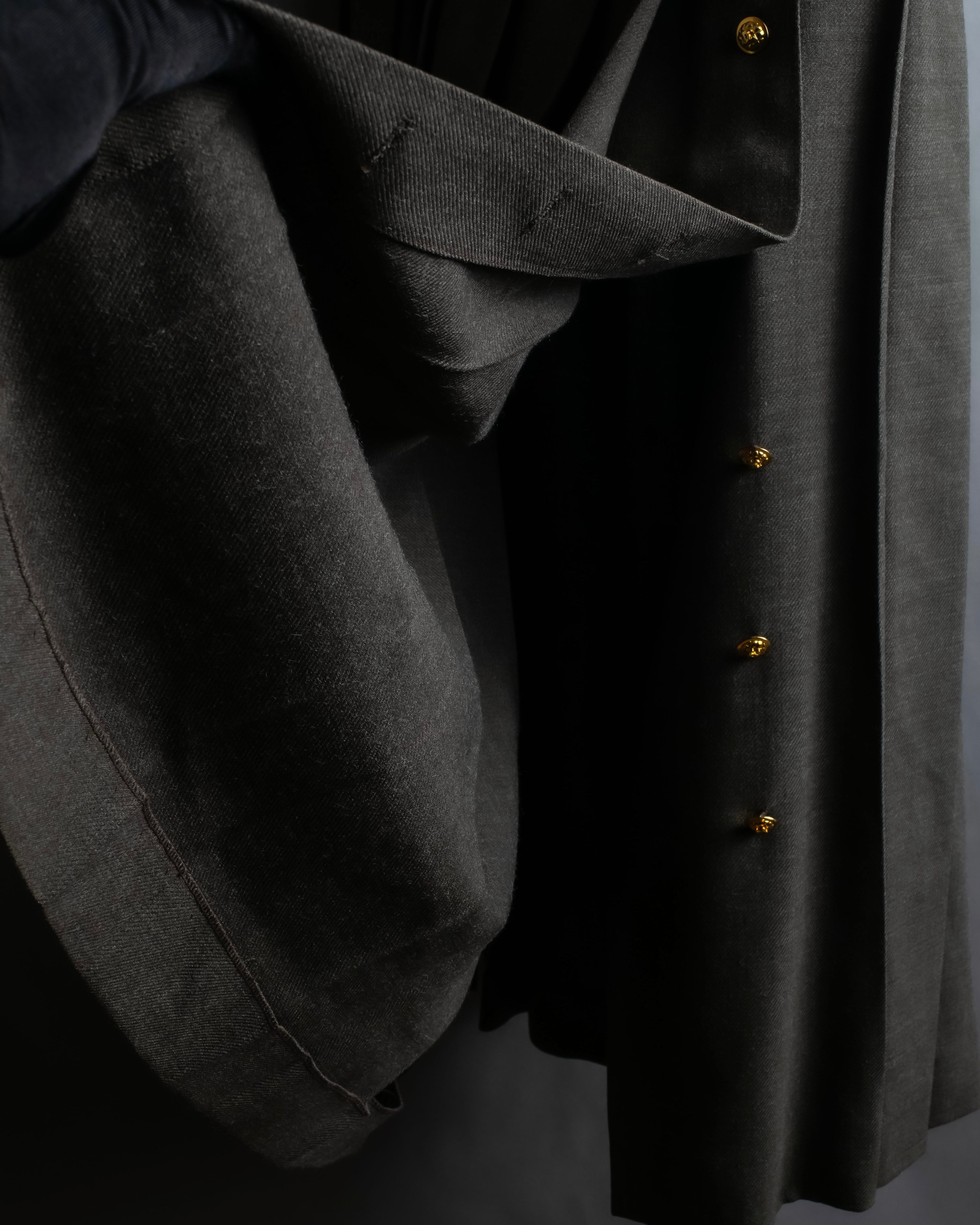 "CHANEL" Side button design pleated flared skirt